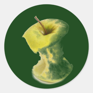 Apple core classic round sticker
