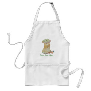 Apple core with funny maggot  in hat illustration standard apron