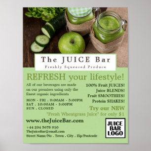 Apple & Cucumber, Juice Bar Advertising Poster