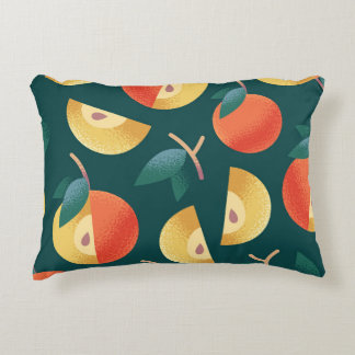 Apple Delight: Dark Green Seamless. Decorative Cushion