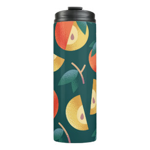 Apple Delight: Dark Green Seamless. Thermal Tumbler