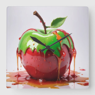 Apple Digital Art Square Wall Clock