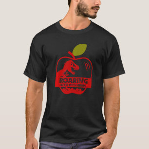 Apple Dinosaur Back To School Roaring Into 8th Gra T-Shirt