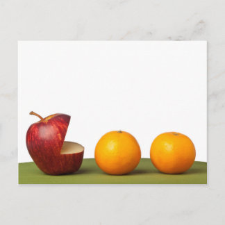 Apple eat orange postcard