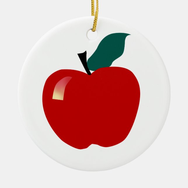 Apple, Educational Ceramic Ornament (Front)