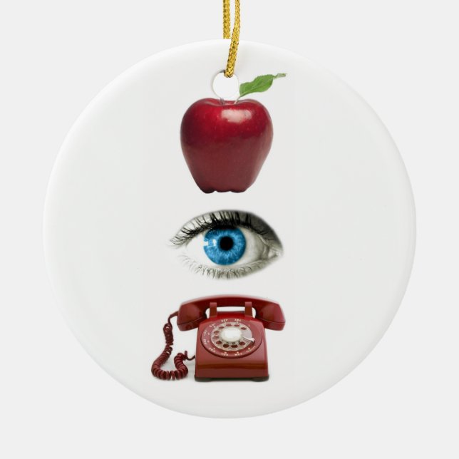 APPLE EYE PHONE tree ornament (Front)