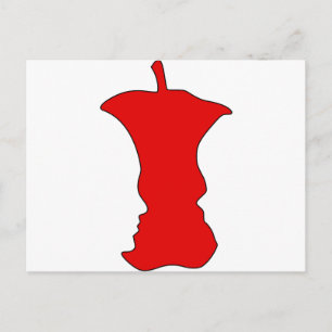 Apple Face Optical Illusion Postcard