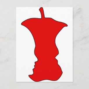 Apple Face Optical Illusion Postcard