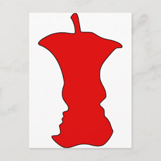 Apple Face Optical Illusion Postcard