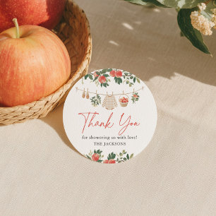 Apple Fall Baby Shower Classic Round Sticker