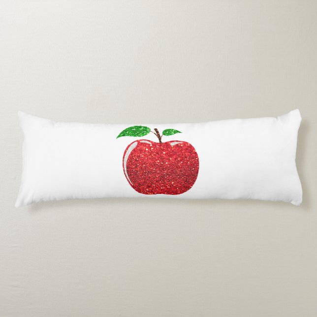 Apple Faux Red Glitter Body Cushion (Front)