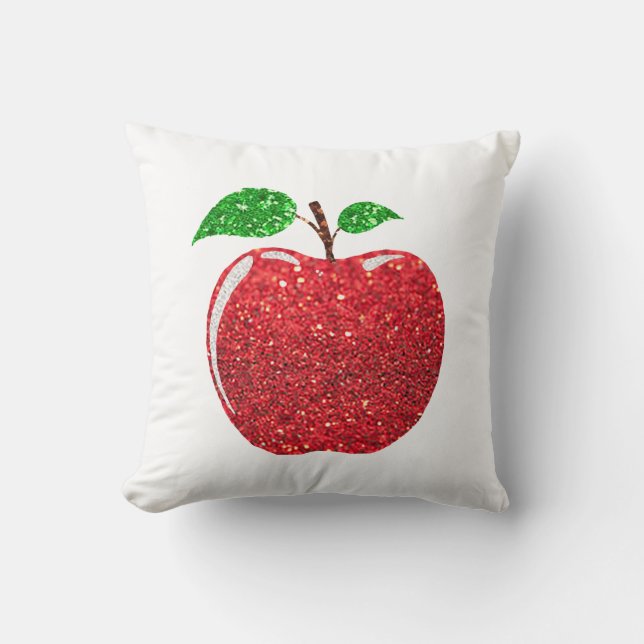 Apple Faux Red Glitter Cushion (Front)