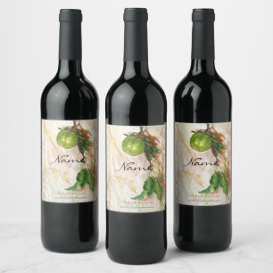 Apple fineart baroque vintage wine label