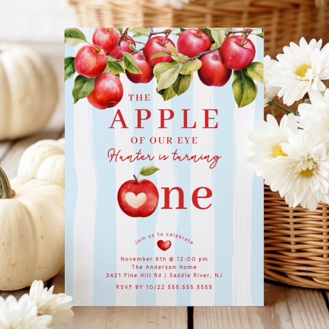 Apple First Birthday Party Invitation (Creator Uploaded)