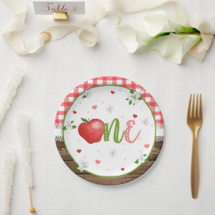 Apple First Birthday Plate