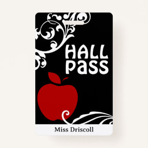 Apple Flourish Classroom Teacher Hall Pass ID Badge