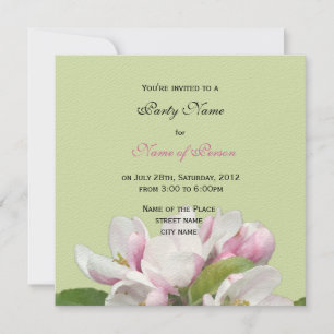 apple flowers all party invitation