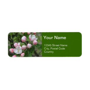 apple flowers green address label return address label