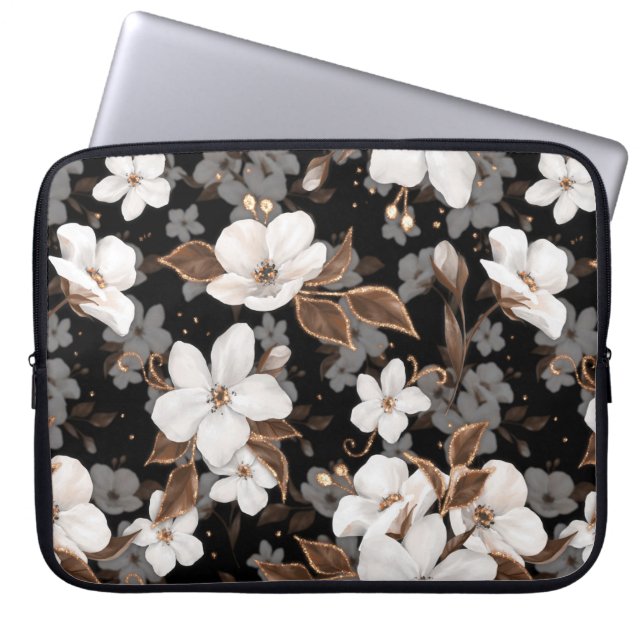 Apple flowers laptop sleeve (Front)