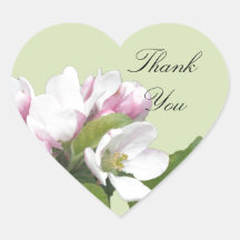Apple flowers thank you sticker.