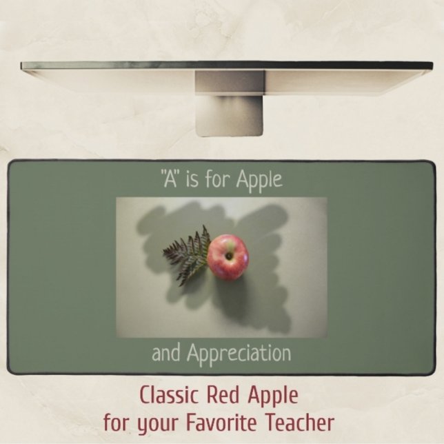 Apple for Teacher Appreciation Photographic Green Desk Mat (Creator Uploaded)
