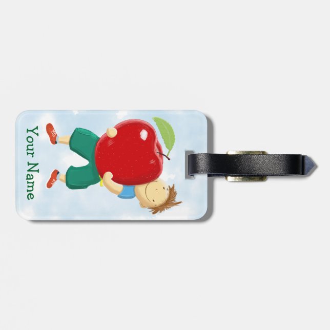 Apple for Teacher Luggage Tag (Back Horizontal)