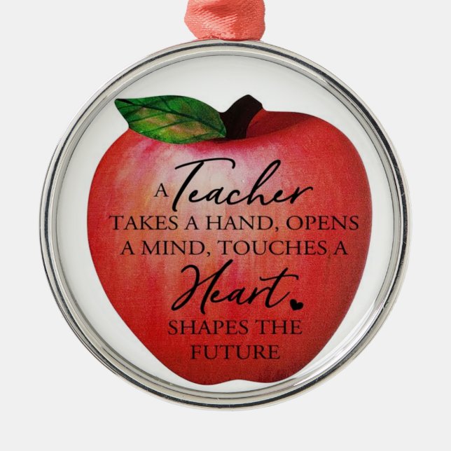 *APPLE FOR THE TEACHER AT  CHRISTMAS* ORNAMENT (Front)