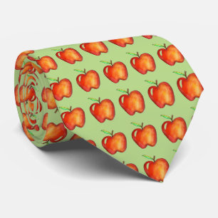 Apple for the Teacher Green Red Apples Gift Tie