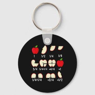 Apple Fraction Math Teachers Back To School Educat Key Ring