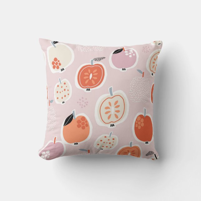Apple fruit, abstract, summer pattern cushion (Front)