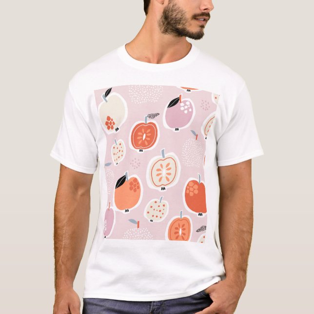 Apple fruit, abstract, summer pattern T-Shirt (Front)