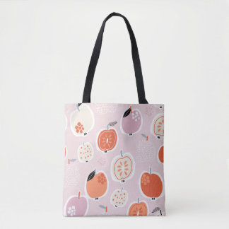Apple fruit, abstract, summer pattern tote bag
