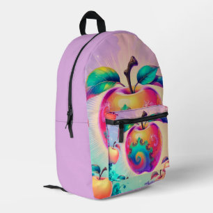 Apple Fruit-Themed Printed Backpack
