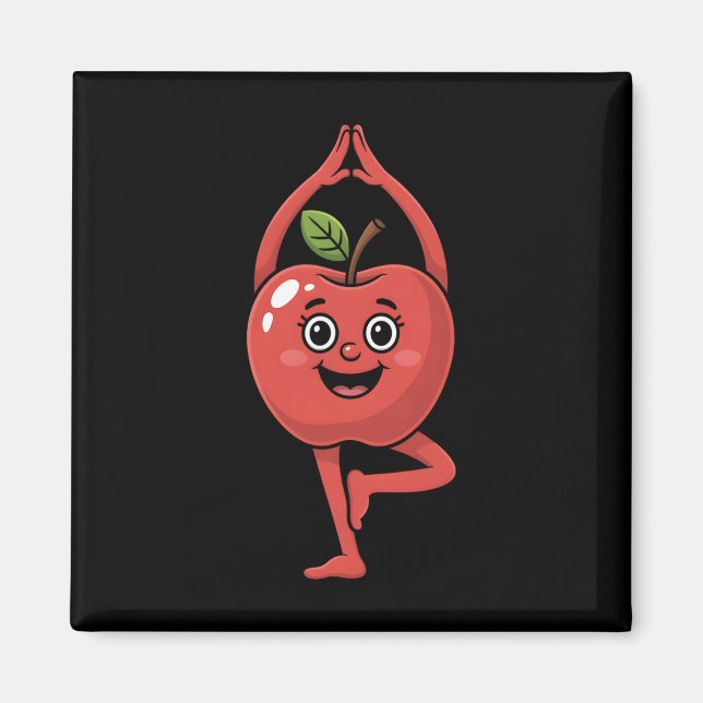 Apple Fruit Yoga  Magnet (Front)