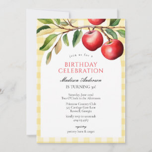 Apple Fruits Birthday Invitation