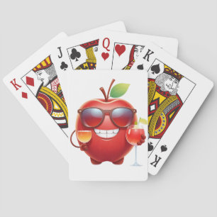 Apple Fun Cheerful Vacation Tropical Drink Party Playing Cards