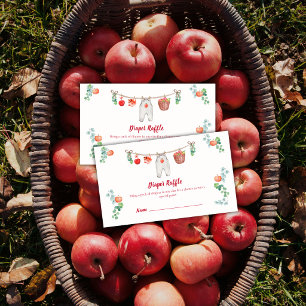 Apple Garden Clothesline Diaper Raffle Baby Shower Enclosure Card