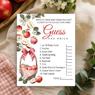 Apple & Gingham Baby Shower Guess the Price Game Flyer