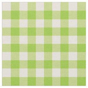 Apple Green and Antique White Gingham Fabric