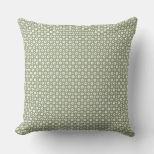 apple green and White Buttercup Flowers Cushion