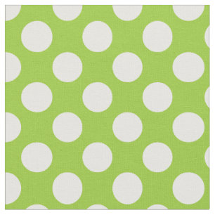 Apple Green and White Polka Dots Fabric
