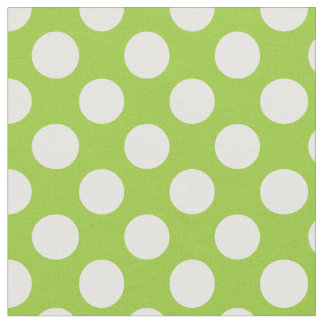 Apple Green and White Polka Dots Fabric