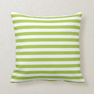 Apple Green and White Stripes Cushion