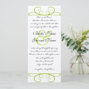Apple Green Antique Frame Wedding Invitation