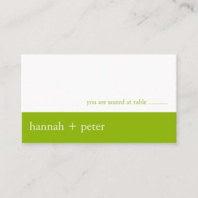 Apple Green Banner :: Guest Seating Card (Front)
