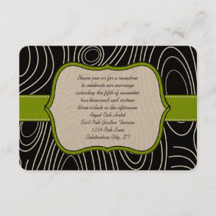 Apple Green Black Wood Grain Reception Card