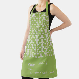 apple green CHEF Mud Cloth Tribal Africa Pattern Apron