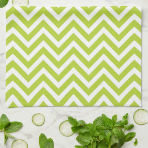 Apple Green Chevron Tea Towel