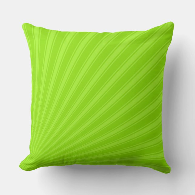 Apple green Colour Stripe Funky Pattern Cushion (Front)