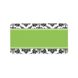 Apple Green Damask Wedding Address Labels